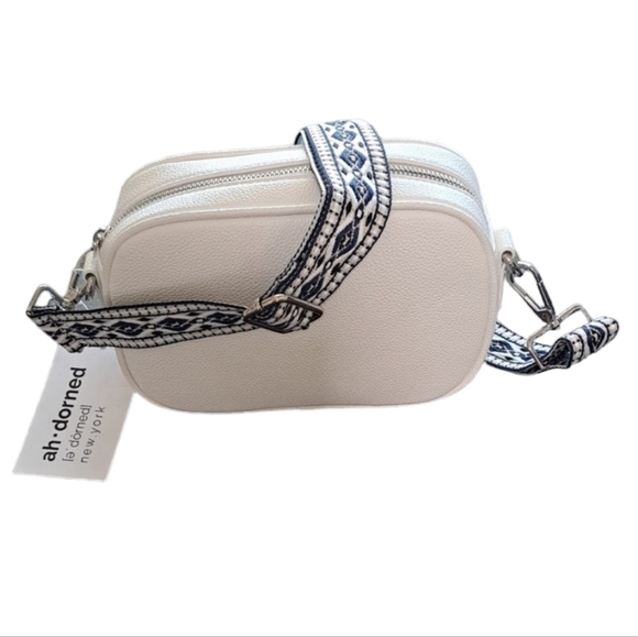 Ahdorned Kelly White Crossbody With Adjustable Guitar Strap - Picture 1 of 8
